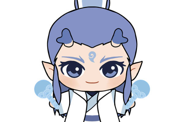 卡通风格蓝色精灵裁片印花服装印花设计