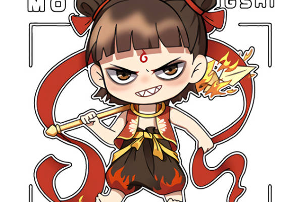 哪吒主题创意裁片印花服装印花设计