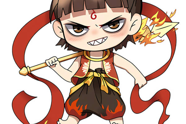 时尚潮流哪吒主题裁片印花服装印花设计