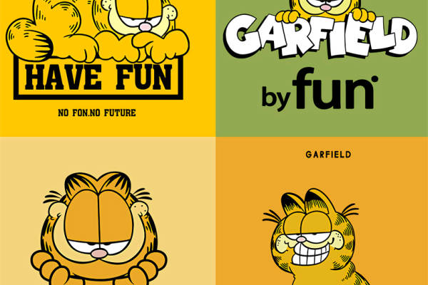 经典卡通角色加菲猫裁片印花服装印花设计