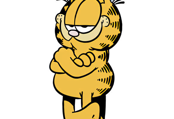 时尚卡通加菲猫裁片印花服装印花设计