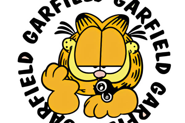 时尚卡通加菲猫裁片印花服装印花设计