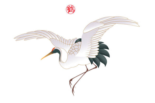 优雅仙鹤裁片印花服装,展现东方古典之美