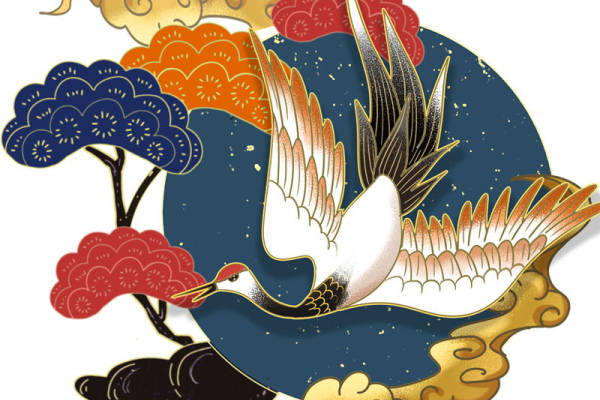 传统东方风格裁片印花服装:鹤舞云间,时尚与文化的完美融合