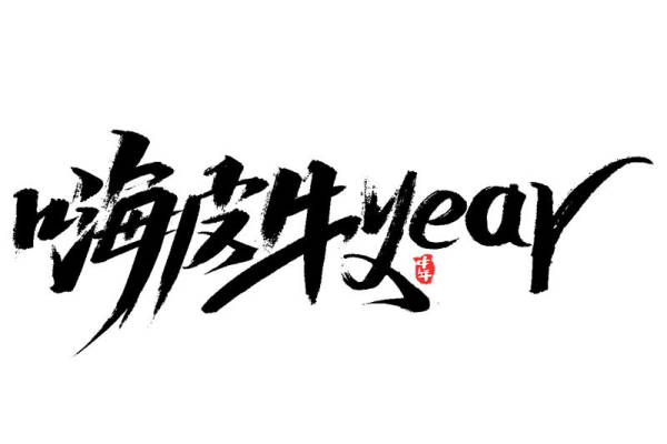 嗨皮牛year裁片印花服装，新年时尚潮流服装印花设计