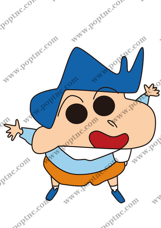 卡通风格蓝色尖帽裁片印花服装印花设计