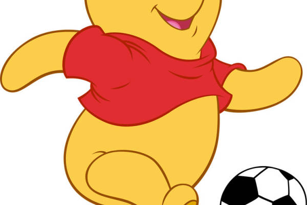 可爱卡通小熊裁片印花服装，活泼运动风格足球主题服装印花