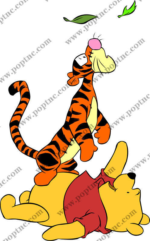 经典卡通老虎与小熊裁片印花服装印花设计