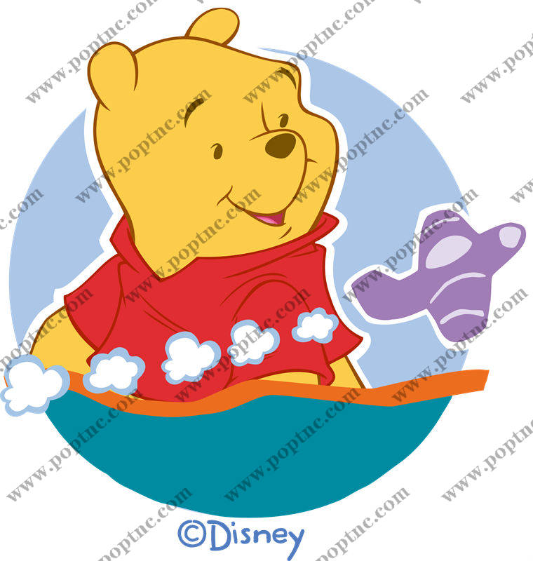 经典卡通裁片印花服装:小熊维尼可爱风格设计