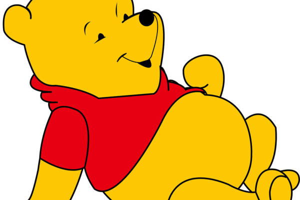 经典卡通形象裁片印花服装：可爱黄色小熊服装印花设计