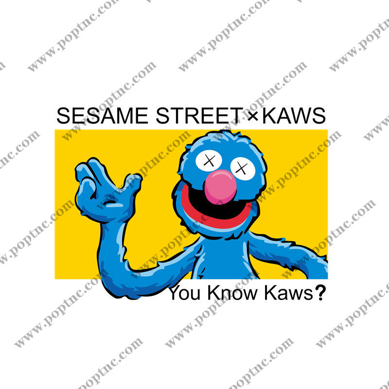 芝麻街与KAWS联名裁片印花服装印花设计