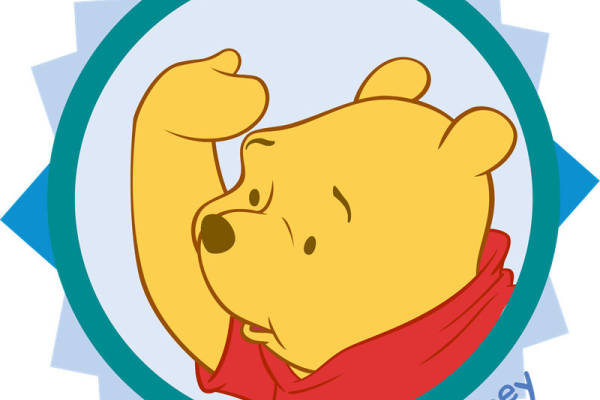 迪士尼经典角色裁片印花服装:可爱维尼熊图案