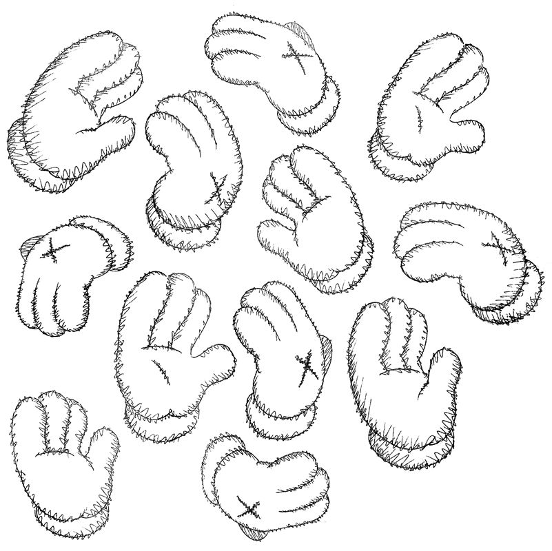 时尚手绘心形裁片印花服装印花图案设计