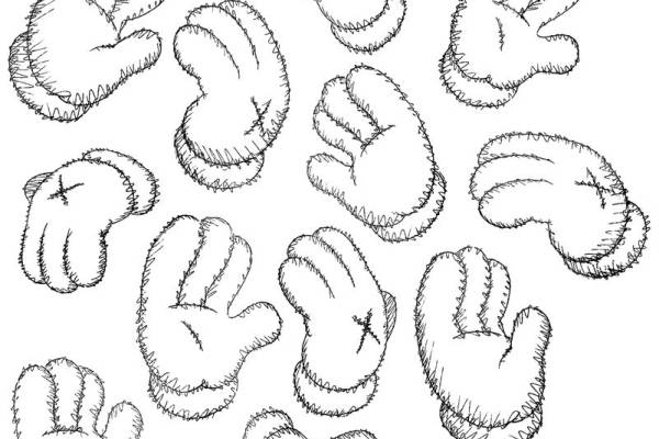 时尚手绘心形裁片印花服装印花图案设计