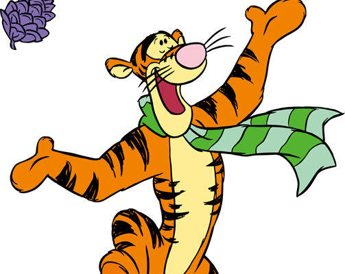 活泼老虎裁片印花服装，趣味卡通风格，适合儿童节庆活动