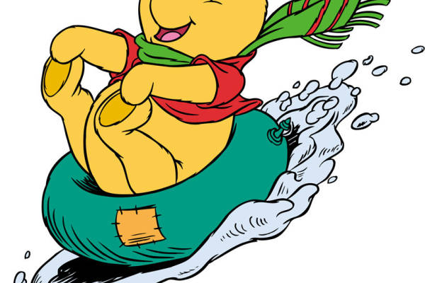 经典卡通裁片印花服装:活泼小熊与绿色叶子的奇妙组合