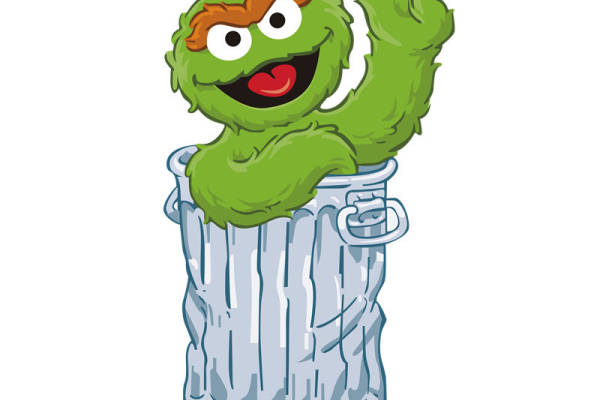 创意绿色小怪兽裁片印花服装印花设计