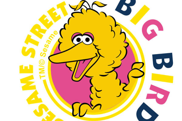 芝麻街大鸟裁片印花服装,趣味卡通风格服装印花设计