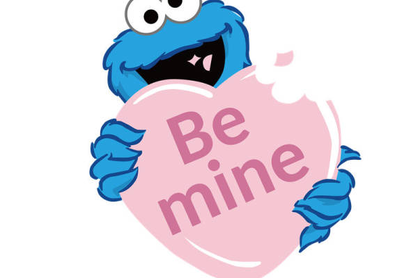 可爱卡通怪兽裁片印花服装,情人节特别版服装印花设计