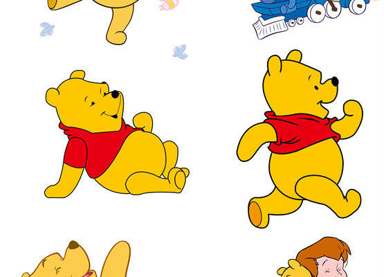 经典卡通熊裁片印花服装印花设计，可爱风格适合儿童