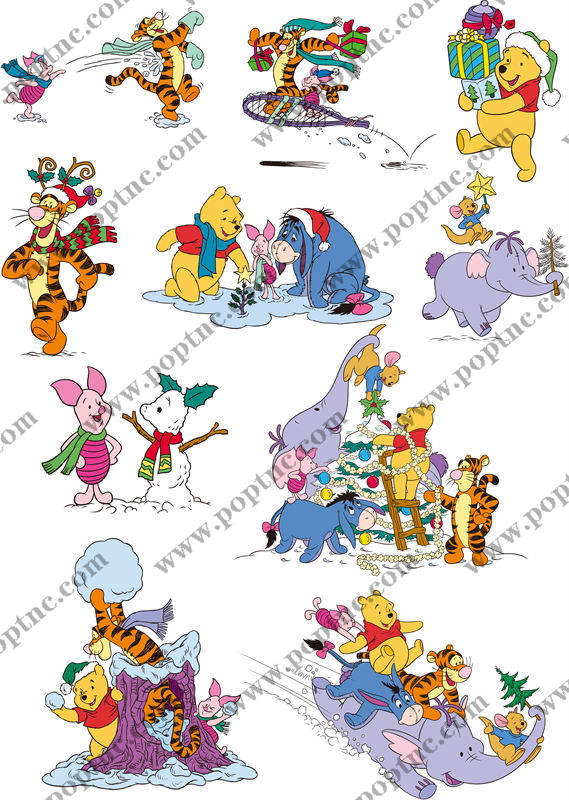 经典卡通角色裁片印花服装,节日欢乐服装印花设计