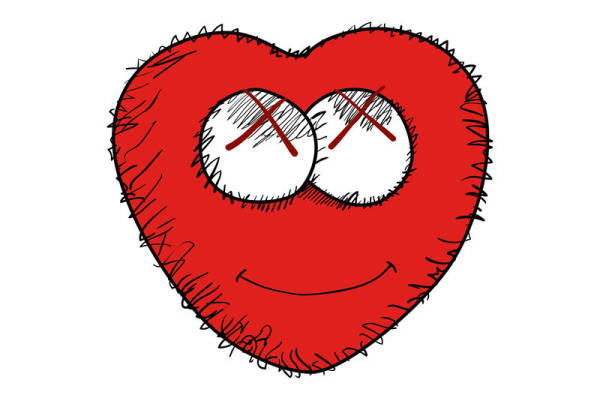 创意卡通心形裁片印花服装印花设计