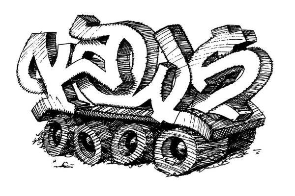 独特风格黑白涂鸦裁片印花服装印花设计