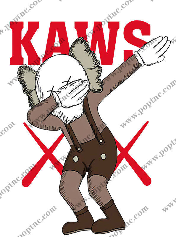 时尚潮流KAWS风格裁片印花服装印花设计