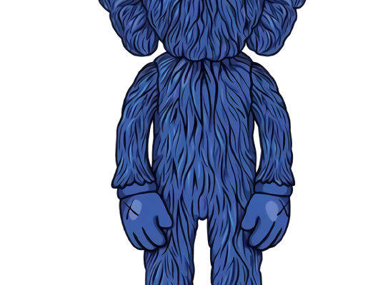 时尚潮流蓝色毛绒卡通裁片印花服装印花设计