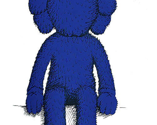 时尚潮流蓝色泰迪熊裁片印花服装印花设计