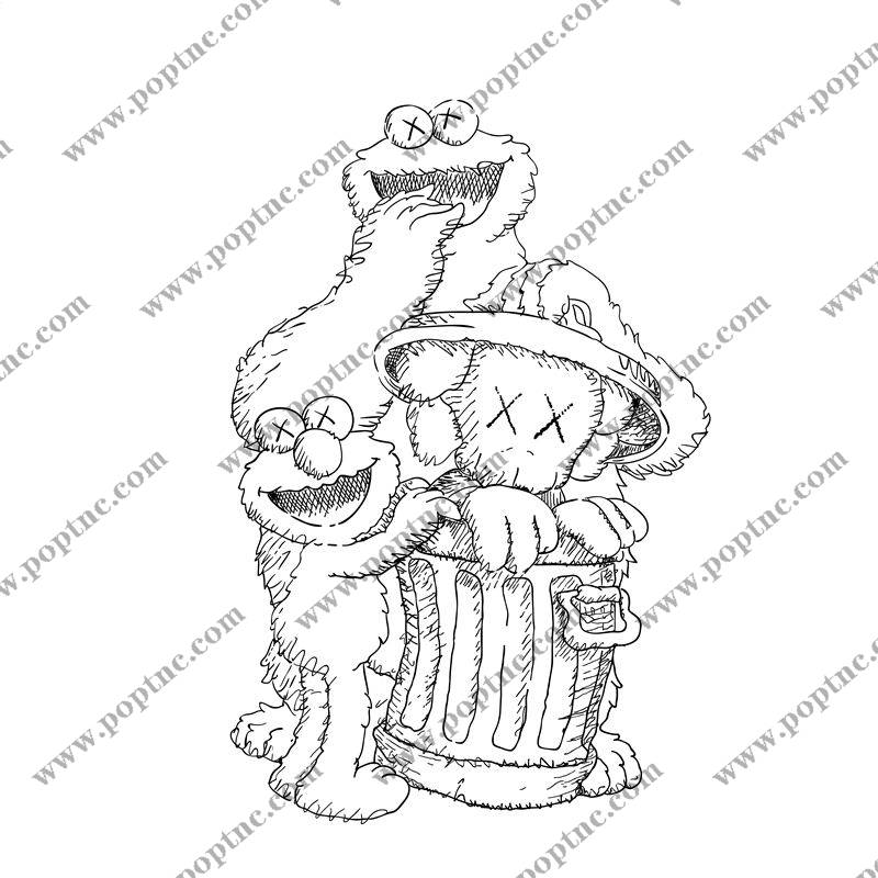 创意裁片印花服装:趣味卡通熊图案设计