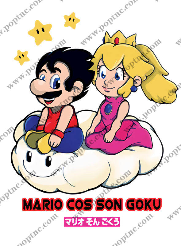 创意服装裁片印花:马里奥与悟空的梦幻组合