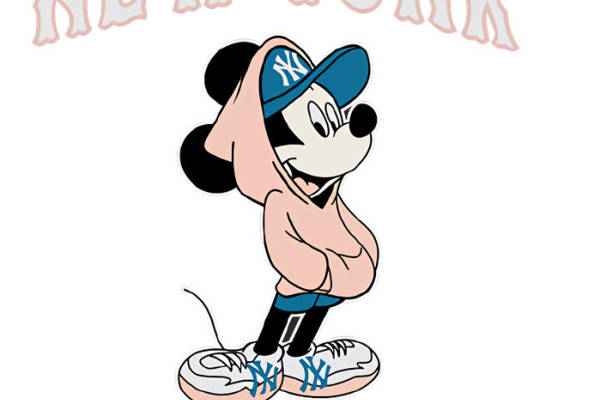 纽约扬基队卡通裁片印花服装印花设计