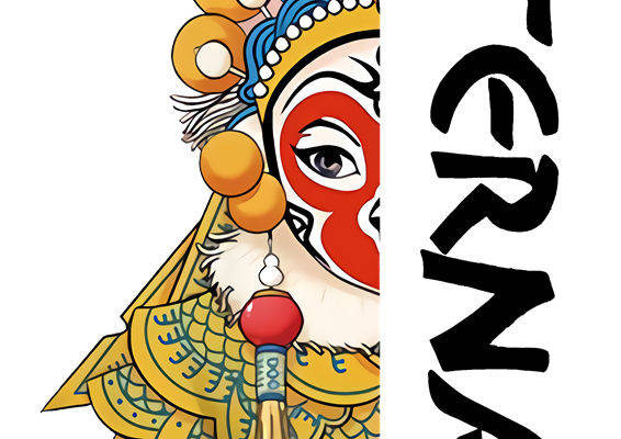 中国风戏曲脸谱裁片印花服装印花设计