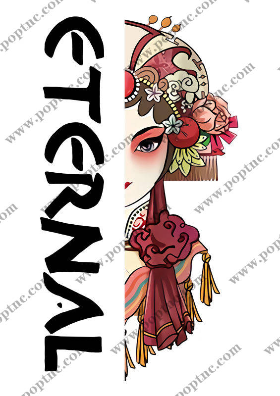 传统戏曲风格裁片印花服装印花设计