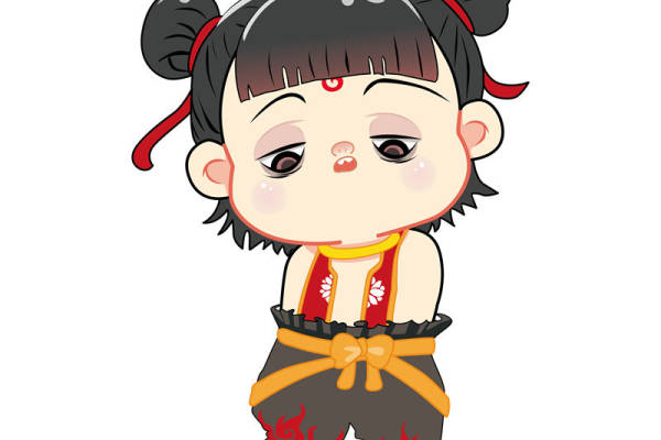 可爱卡通哪吒裁片印花服装，时尚中国风服装印花设计