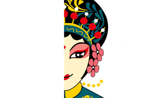 传统戏曲风格裁片印花服装，展现东方美学