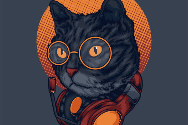 时尚猫咪裁片印花服装，打造个性音乐风格