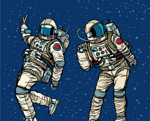 太空探险主题裁片印花服装印花设计