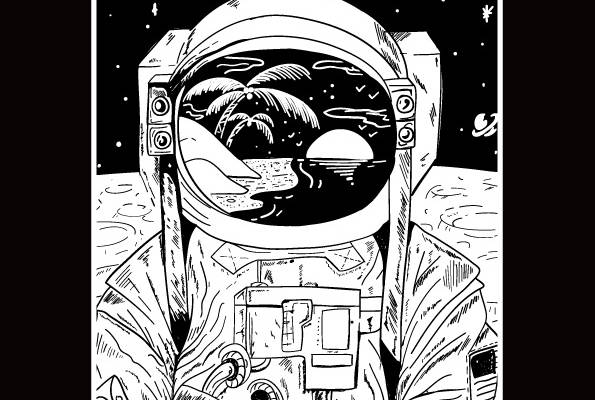 太空探险主题裁片印花服装印花设计