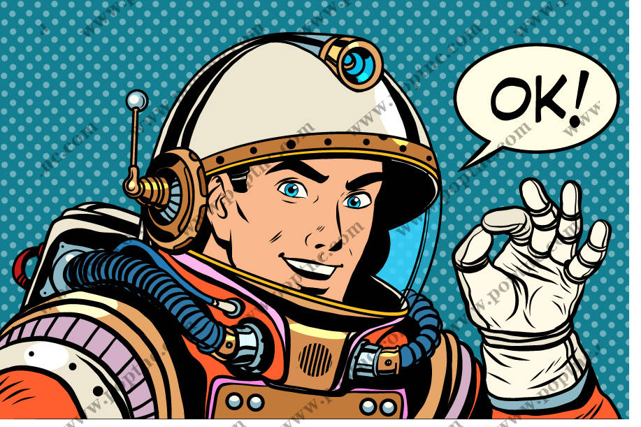 复古风格宇航员裁片印花服装印花设计