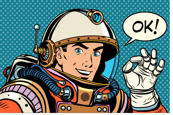 复古风格宇航员裁片印花服装印花设计