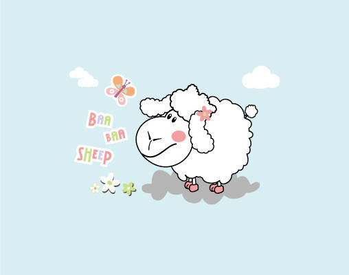可爱卡通小羊裁片印花服装,儿童时尚服装印花设计