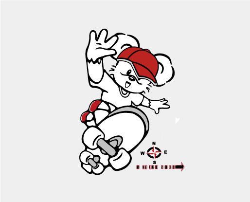 时尚街头风格服装印花:滑板老鼠裁片印花设计