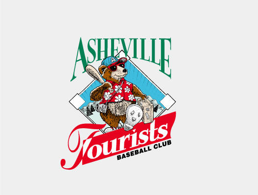 Asheville Tourists Baseball Club 裁片印花服装印花T恤设计