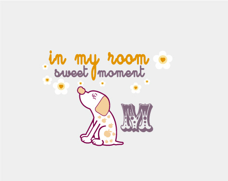 可爱卡通北极熊裁片印花服装印花设计