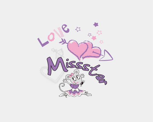 可爱卡通老鼠裁片印花服装印花设计