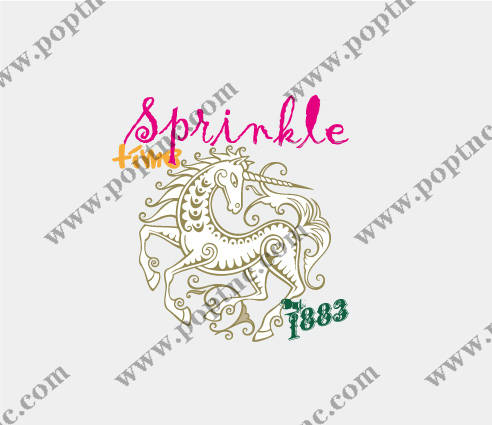 复古独角兽裁片印花服装 经典时尚设计