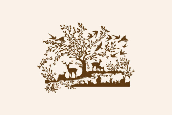 自然风格森林动物裁片印花服装印花设计