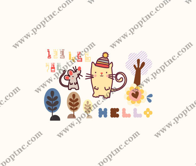 可爱卡通动物裁片印花服装 创意个性服装印花设计